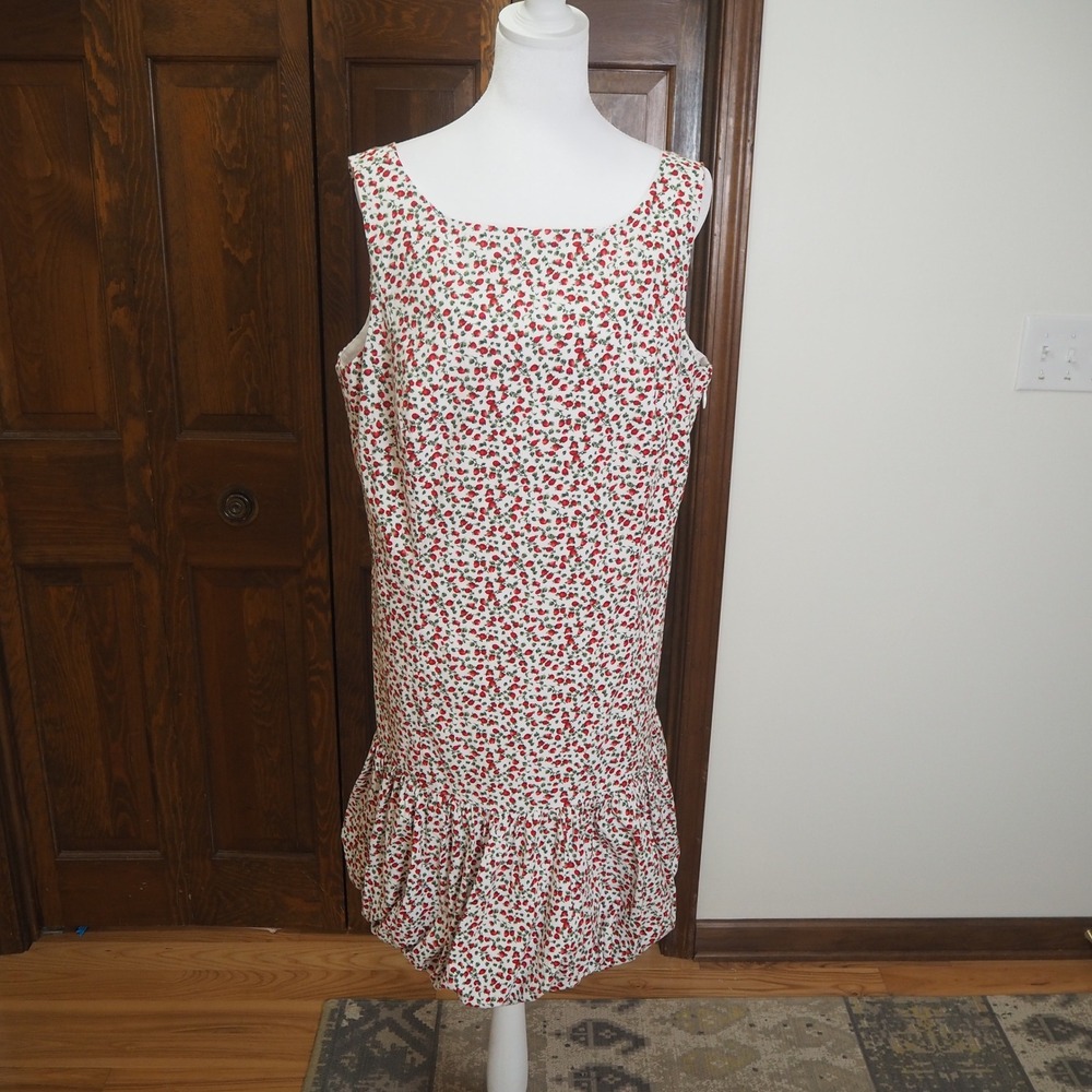 Abercrombie & Fitch Dainty Strawberry Print Mini Dress Size XL Tall Low Back